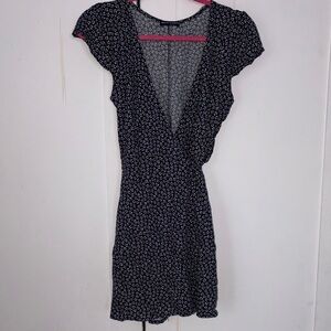 Brandy Melville Black and White Floral Mini Dress